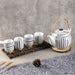 Japanese Striped Ceramic Tea Set-2