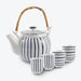 Japanese Striped Ceramic Tea Set-1