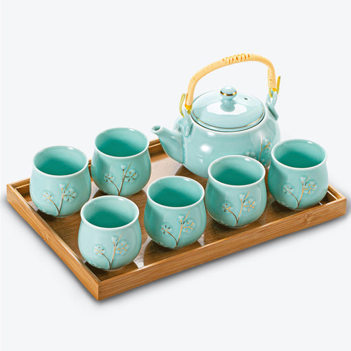 Japanese Plum Blossom Ceramic Tea Set-1
