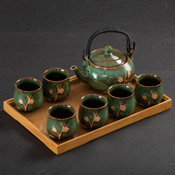 Japanese Plum Blossom Ceramic Tea Set-4