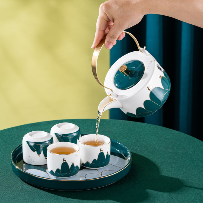 Japanese Mountain Ceramic Tea Set-3