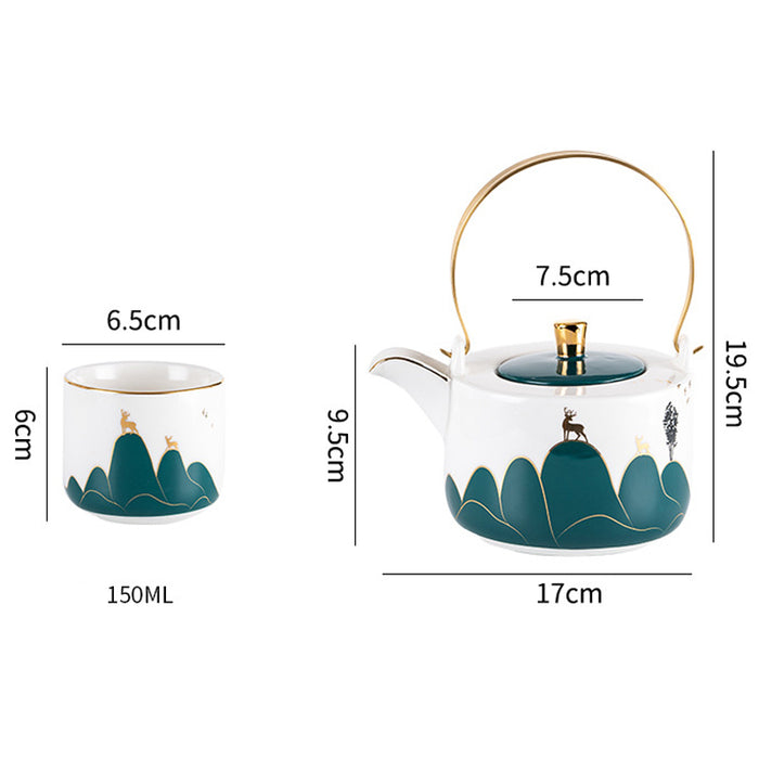 Japanese Mountain Ceramic Tea Set-4