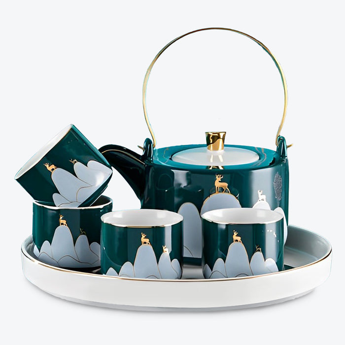 Japanese Mountain Ceramic Tea Set-5