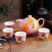 Japanese Seto Yaki Flower Tea Set-5