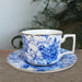 Chinese Blue Flower and Peacock Ceramic Cup and Saucer Set of 6-2