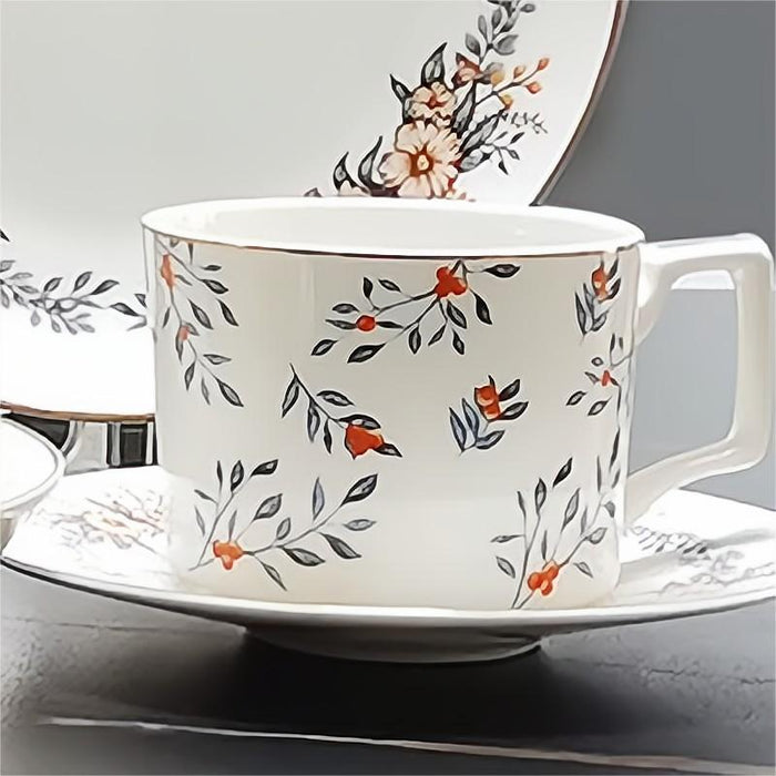 Nordic Pastoral Style Bone China Coffee Cup Set of 6-3
