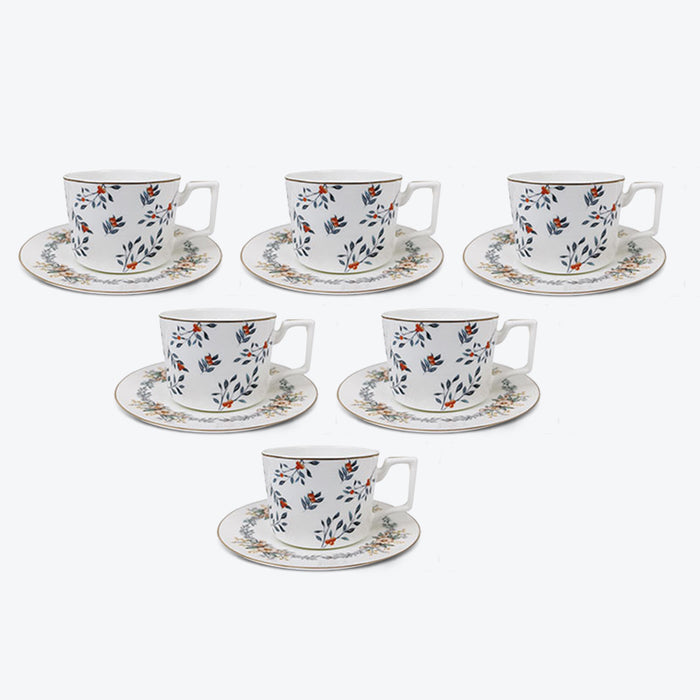 Nordic Pastoral Style Bone China Coffee Cup Set of 6-1