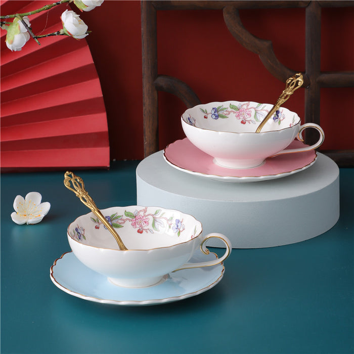 Macaron Colors Bone China Coffee Cup and Saucer Set of 6-5