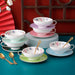 Macaron Colors Bone China Coffee Cup and Saucer Set of 6-7