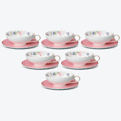 Macaron Colors Bone China Coffee Cup and Saucer Set of 6-1