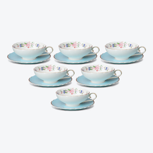 Macaron Colors Bone China Coffee Cup and Saucer Set of 6-2
