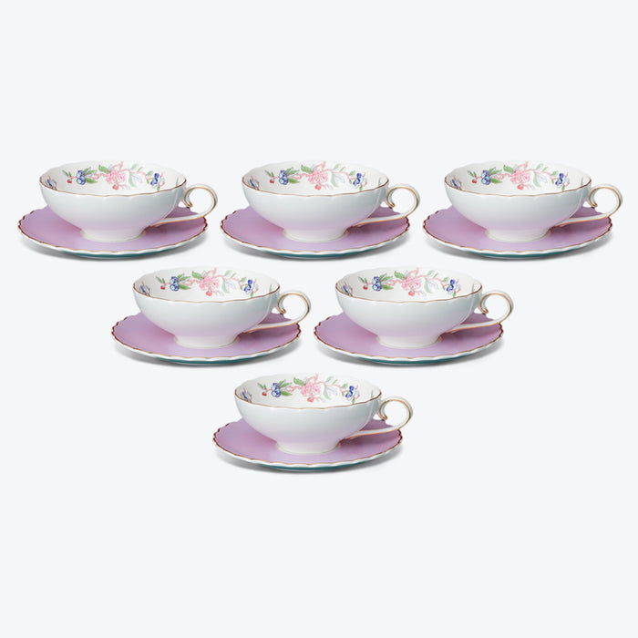Macaron Colors Bone China Coffee Cup and Saucer Set of 6-4