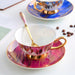 Royal Auroral Design Bone China Coffee Cup and Saucer Set of 2-6