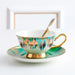 Royal Auroral Design Bone China Coffee Cup and Saucer Set of 2-8