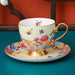 Bone China Bird and Flower Enamel Cup and Saucer Set of 2-7