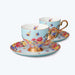 Bone China Bird and Flower Enamel Cup and Saucer Set of 2-8