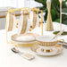 Retro Golden Rim Bone China Coffee Cup and Saucer Set of 6-3