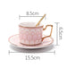 Golden Rim Geometric Coffee Cup and Saucer Set-4