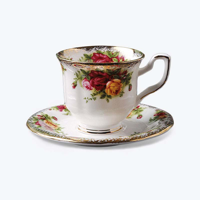 English Rose Bone China Coffee Cup and Saucer Set-6