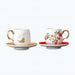 Golden Rim Persimmon Coffee Cup and Saucer Set of 2-1