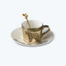 Golden Wildlife Animal Pattern Ceramic Coffee Cup and Saucer Set-5
