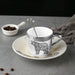 Silver Wildlife Animal Pattern Ceramic Coffee Cup and Saucer Set-6