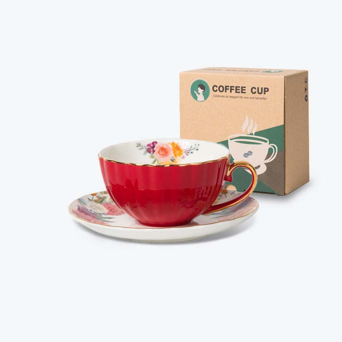 Petal Shape Coffee Cup and Saucer Set-1