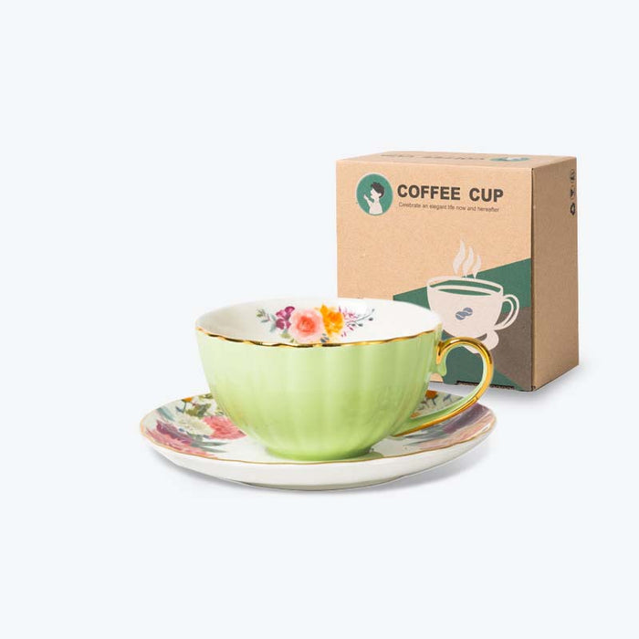 Petal Shape Coffee Cup and Saucer Set-8