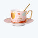 Golden Rim Animal Pattern Ceramic Coffee Cup Set-5