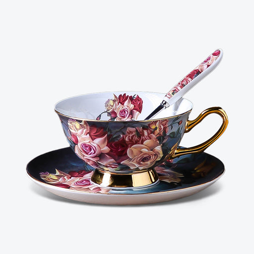 English Rose Coffee Cup and Saucer Set-1