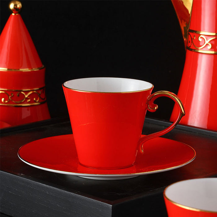 Fine Bone China Espresso Coffee Cup and Saucer Set-2