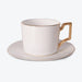 Gold Handle Bone China Coffee Cup and Saucer Set-1