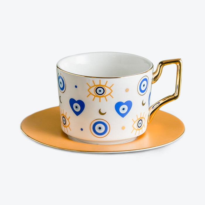 Eye of the Devil Golden Rim Cup and Saucer Set-4