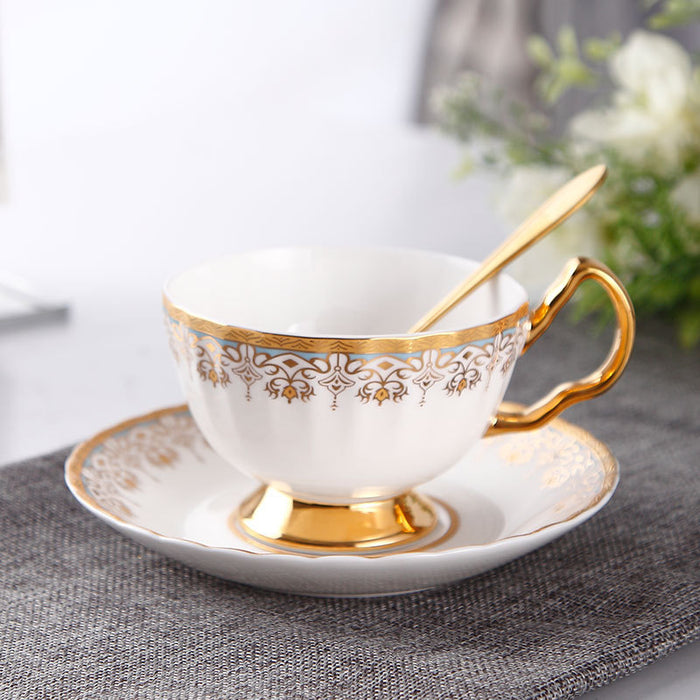 Royal Golden Rim Fine Bone China Coffee Cup Set-6