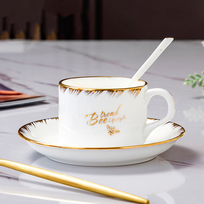Bee Lifestyle Fine Bone China Golden Rim Coffee Cup Set-2