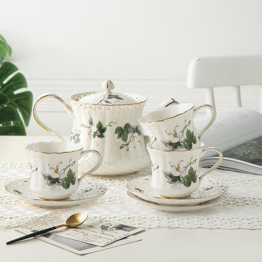 English Hollowed Out Ceramic Tea Set-2