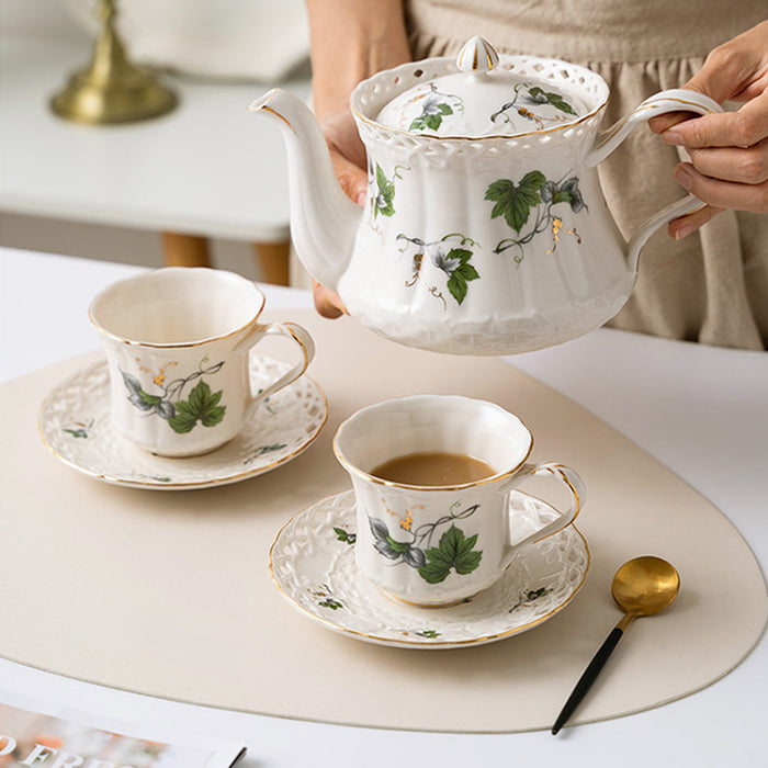 English Hollowed Out Ceramic Tea Set-3