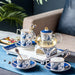Blue Flower English Bone China Tea Set-2
