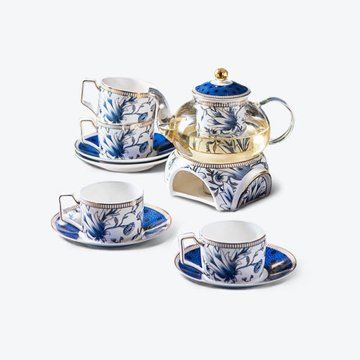 Blue Flower English Bone China Tea Set-1