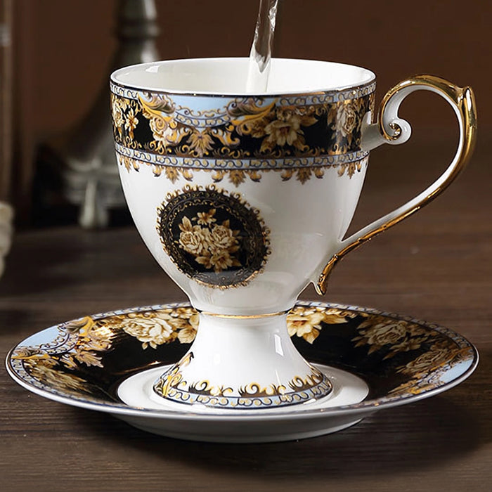 Vintage Gold Flower Bone China Tea Set-3