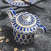 Blue Glazed Hand-Painted Gold Lined Tea Set-5