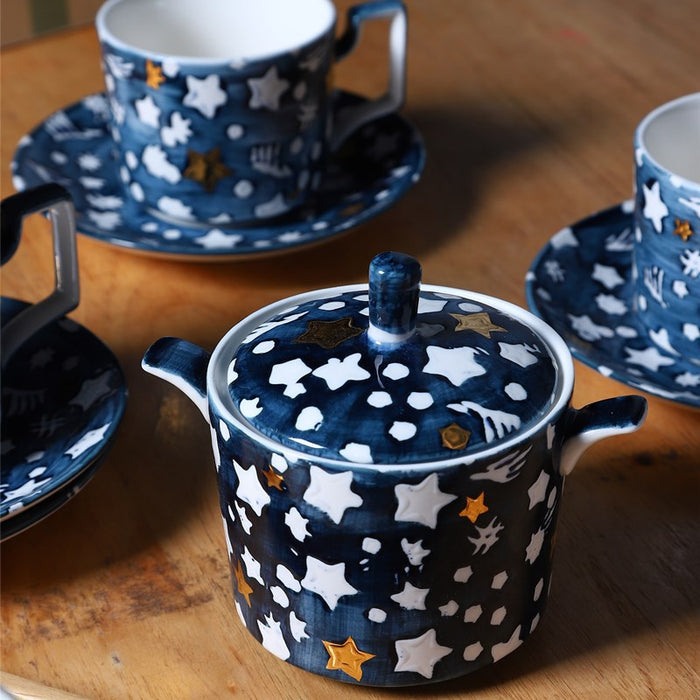 Blue Starry Sky Hand-Painted Ceramic Tea Set-5