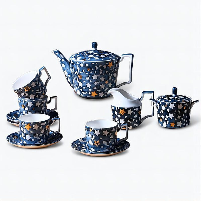 Blue Starry Sky Hand-Painted Ceramic Tea Set-1
