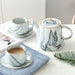 Gold Trim Marbling Ceramic Tea Set-3