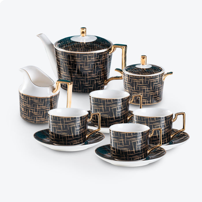 Bone China Gold Lines Pattern Tea Set-1