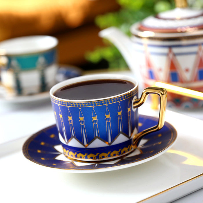 British Architecture Gold Trim Ceramic Tea Set-4