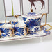Blue Phoenix and Flower Gold Trim Ceramic Tea Set-3
