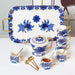 Blue Phoenix and Flower Gold Trim Ceramic Tea Set-4