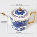 Blue Phoenix and Flower Gold Trim Ceramic Tea Set-5