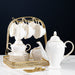 Modern White Bone China Gold Trim Ceramic Tea Set-2